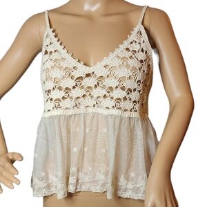 Love Tree lace, crochet, mesh, knit top.